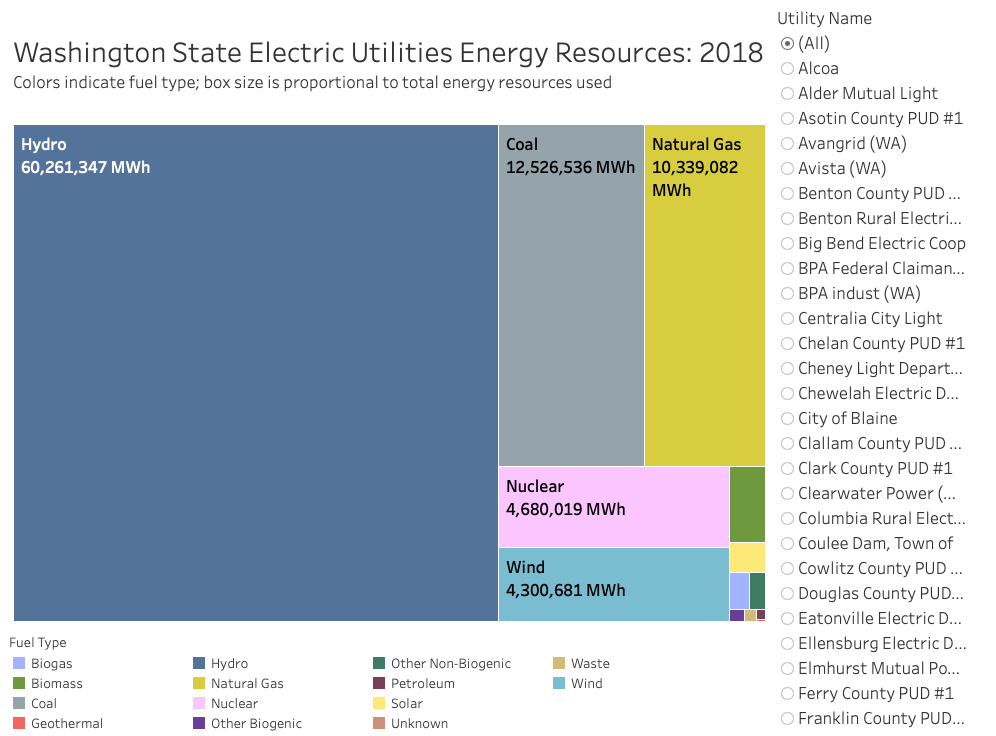 Washington Electric Utilities Energy Resources